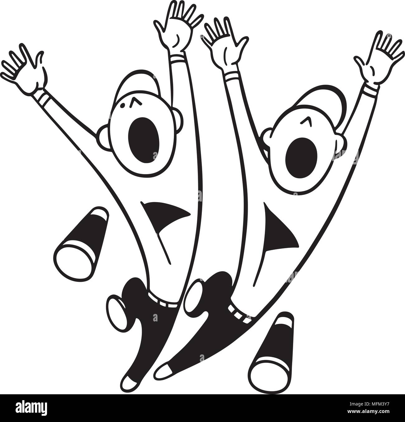 Male Cheerleaders Retro Clipart Illustration Stock Vector Image & Art