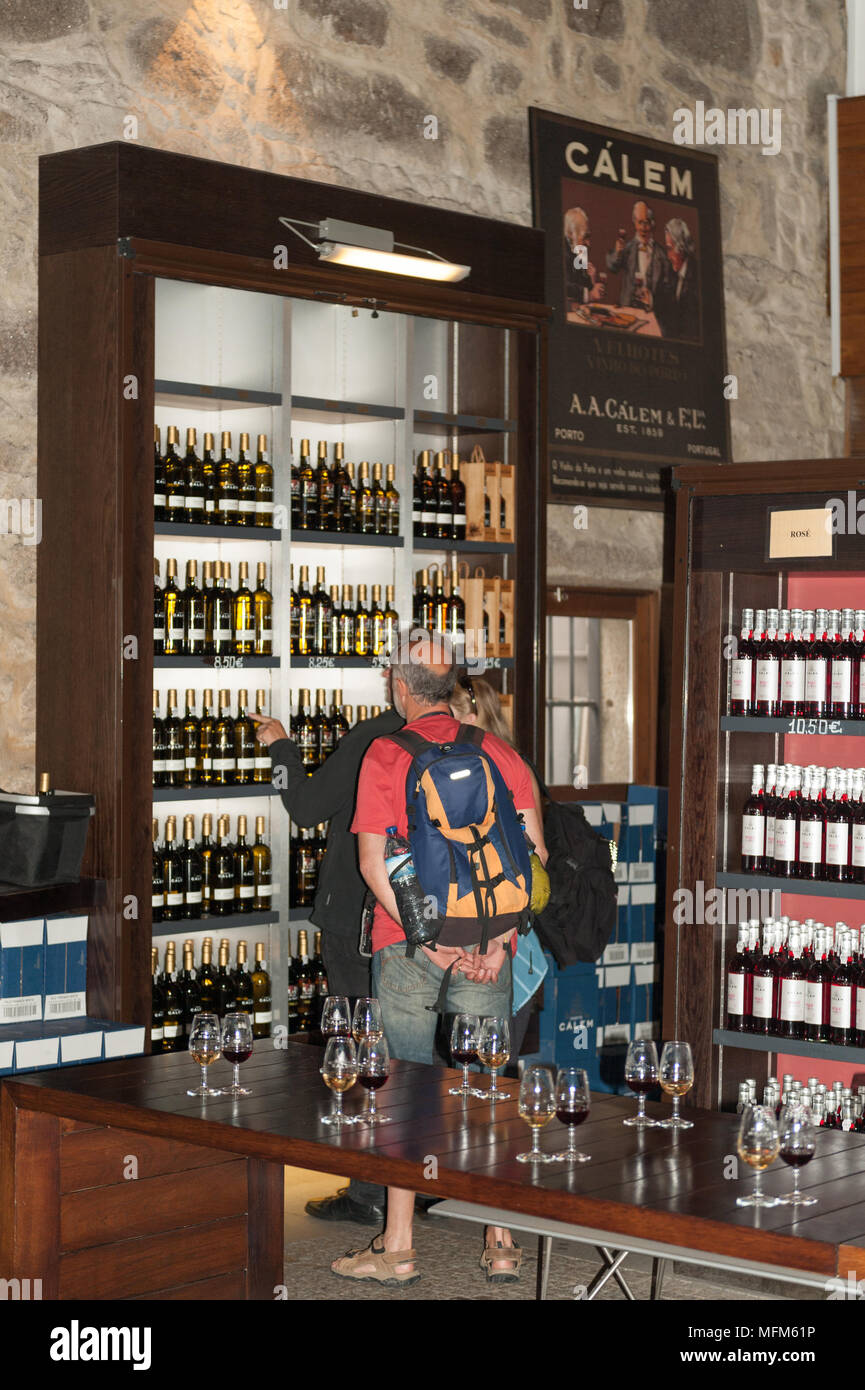 PORTO, PORTUGAL Interior of the cellar of the port wine of the Calem trademark. Calem company
