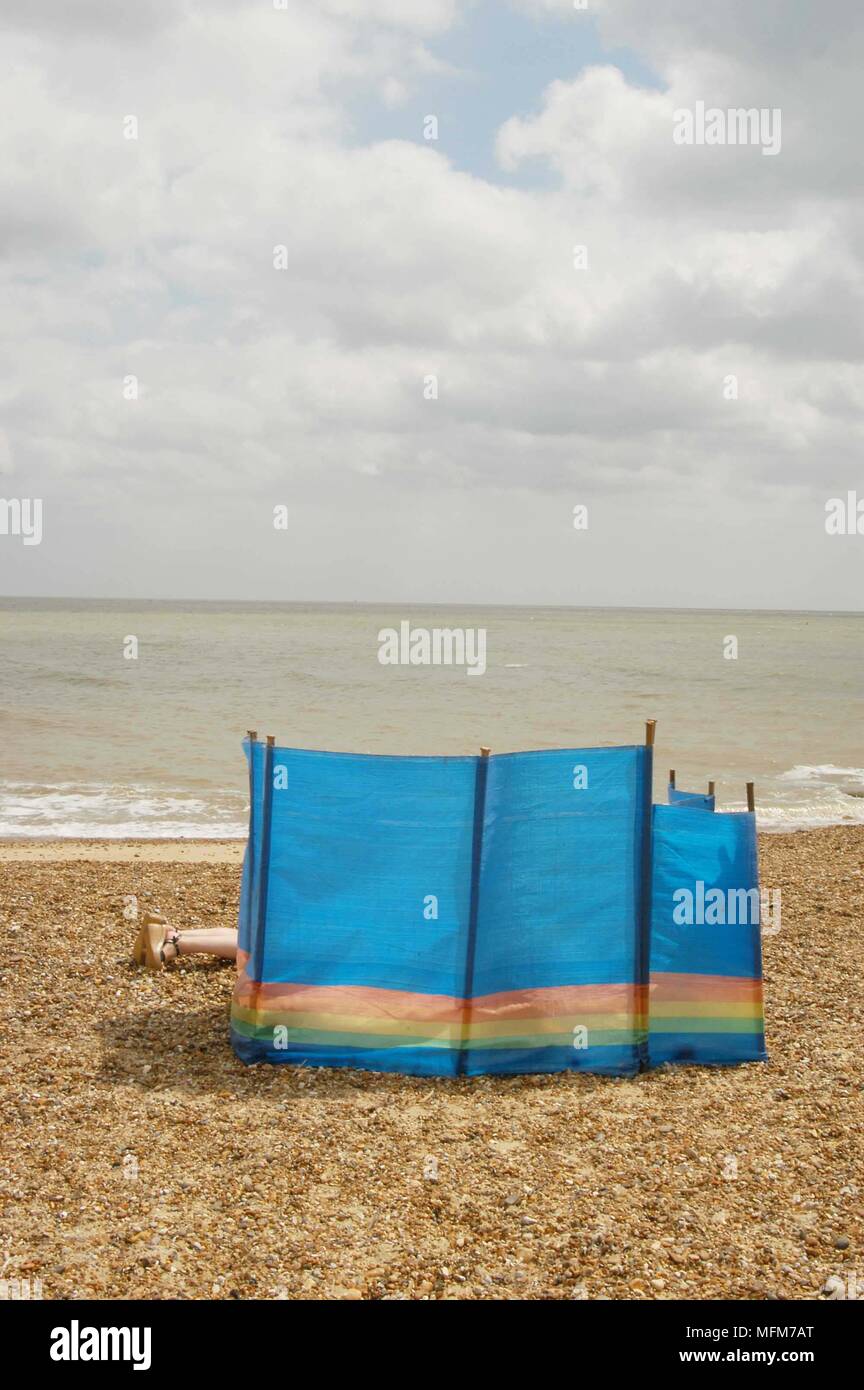 David Potter / Band /Hotshoe/Photoshot - Beach scenes - Windbreaks on the beach at Felixstowe - UK. Bandphoto/COMPULSORY CREDIT: Hotshoe/Photoshot & A Stock Photo