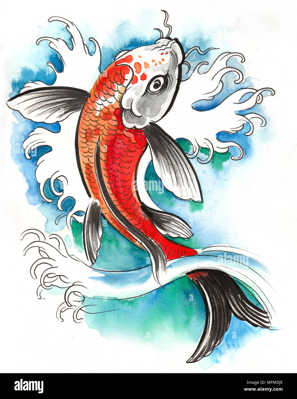 Koi Fish Painting Stock Photos & Koi Fish Painting Stock