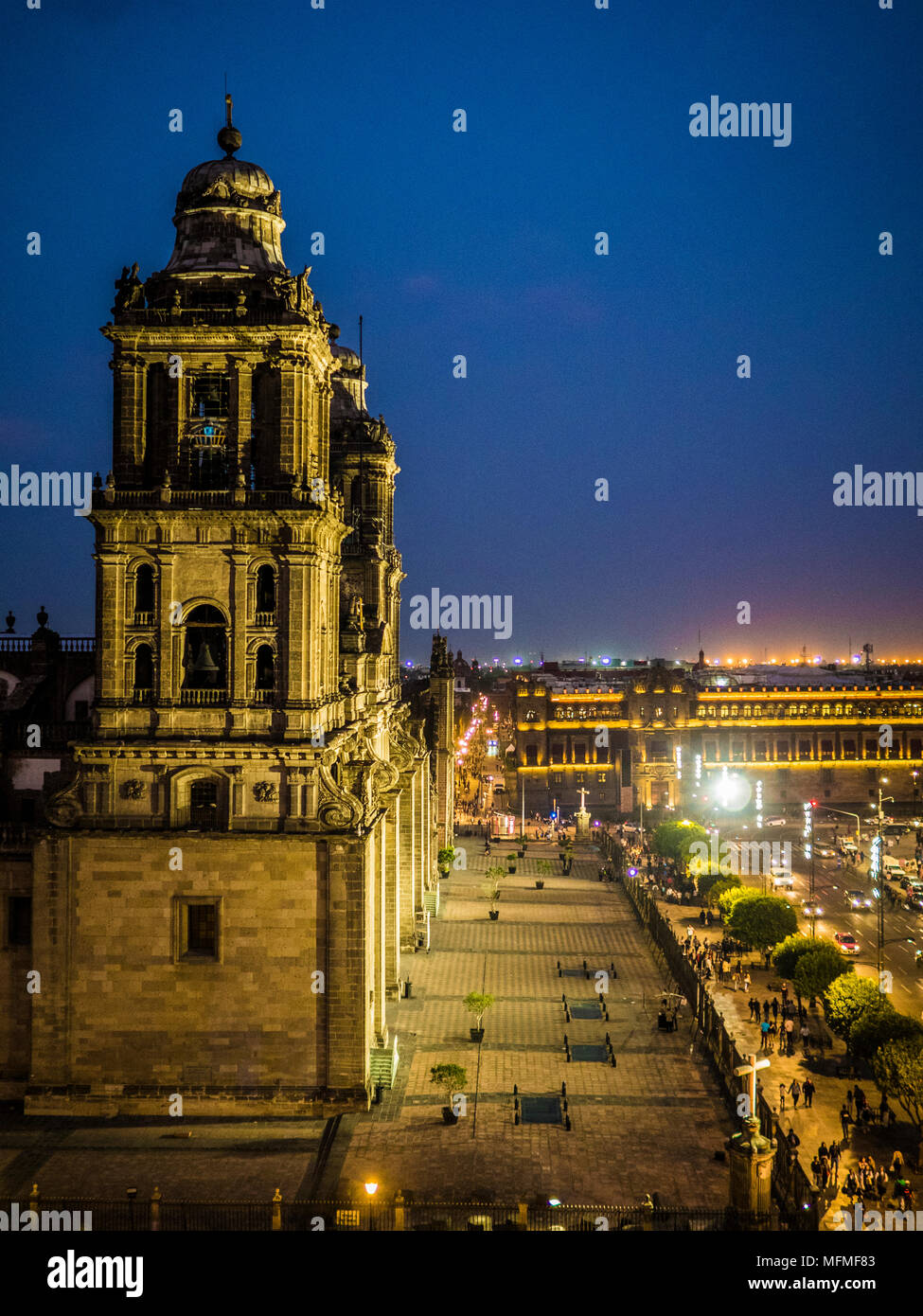 The Metropolitan Cathedral of the Assumption of the Most Blessed Virgin Mary into Heaven in Mexico City.  The Roman Catholic Archdiocese of Mexico. Stock Photo