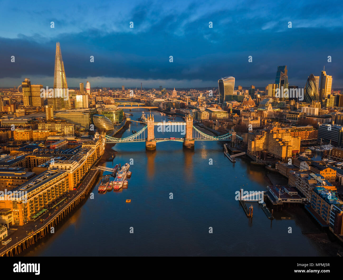 London, England - Aerial Skyline View Of London Including Iconic Tower ...