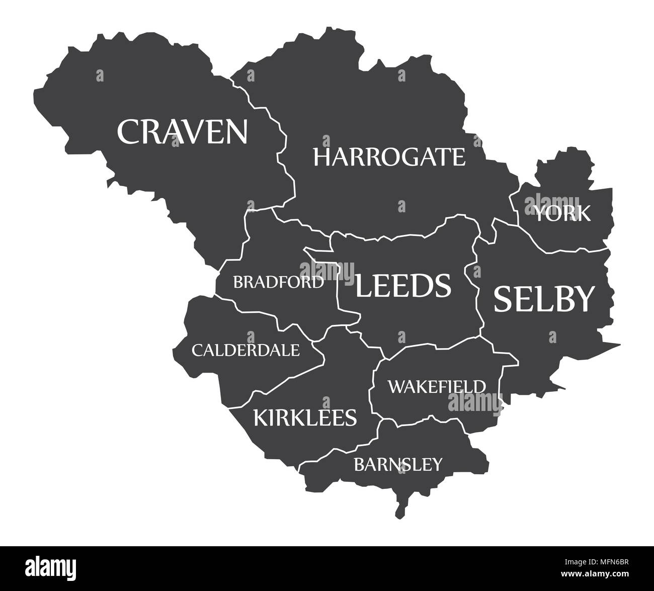Leeds city map England UK labelled black illustration Stock Vector