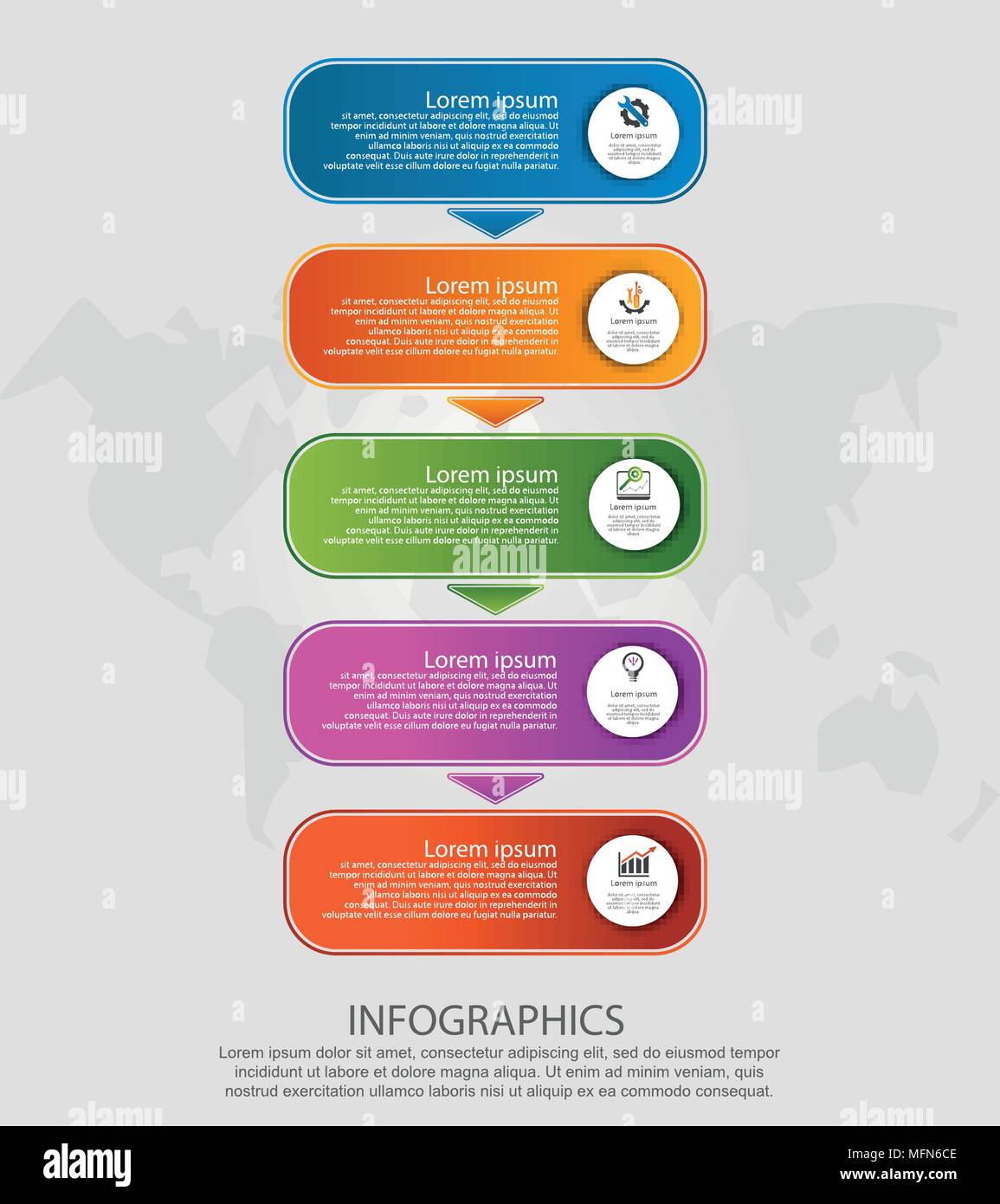 Modern vector illustration. Infographic template with five elements ...