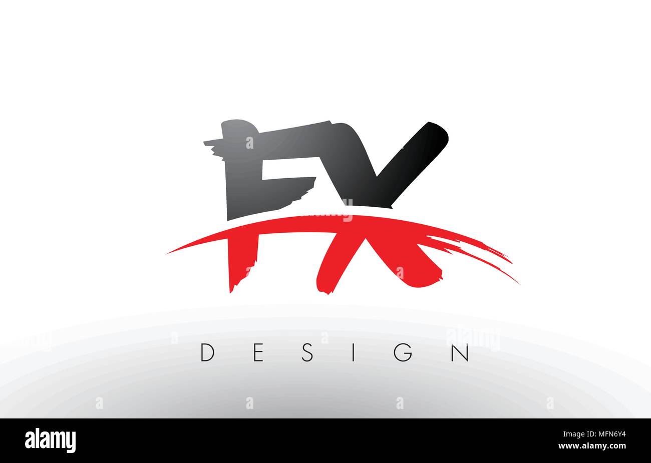 FX F X Brush Logo Letters Design with Red and Black Colors and Brush Letter  Concept Stock Vector Image & Art - Alamy