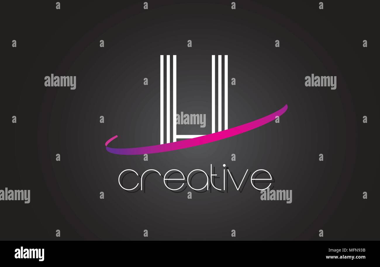 LI L I Letter Logo with Lines Design And Purple Swoosh Vector Letters ...
