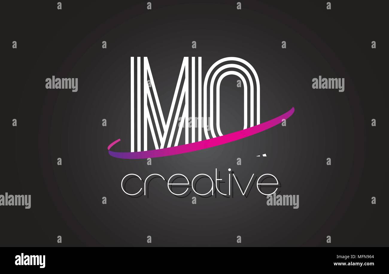 MQ M Q Letter Logo with Lines Design And Purple Swoosh Vector Letters ...