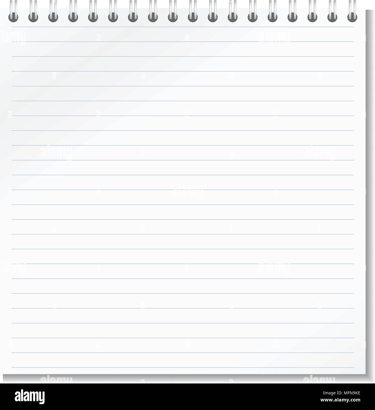 open lined realistic notepad