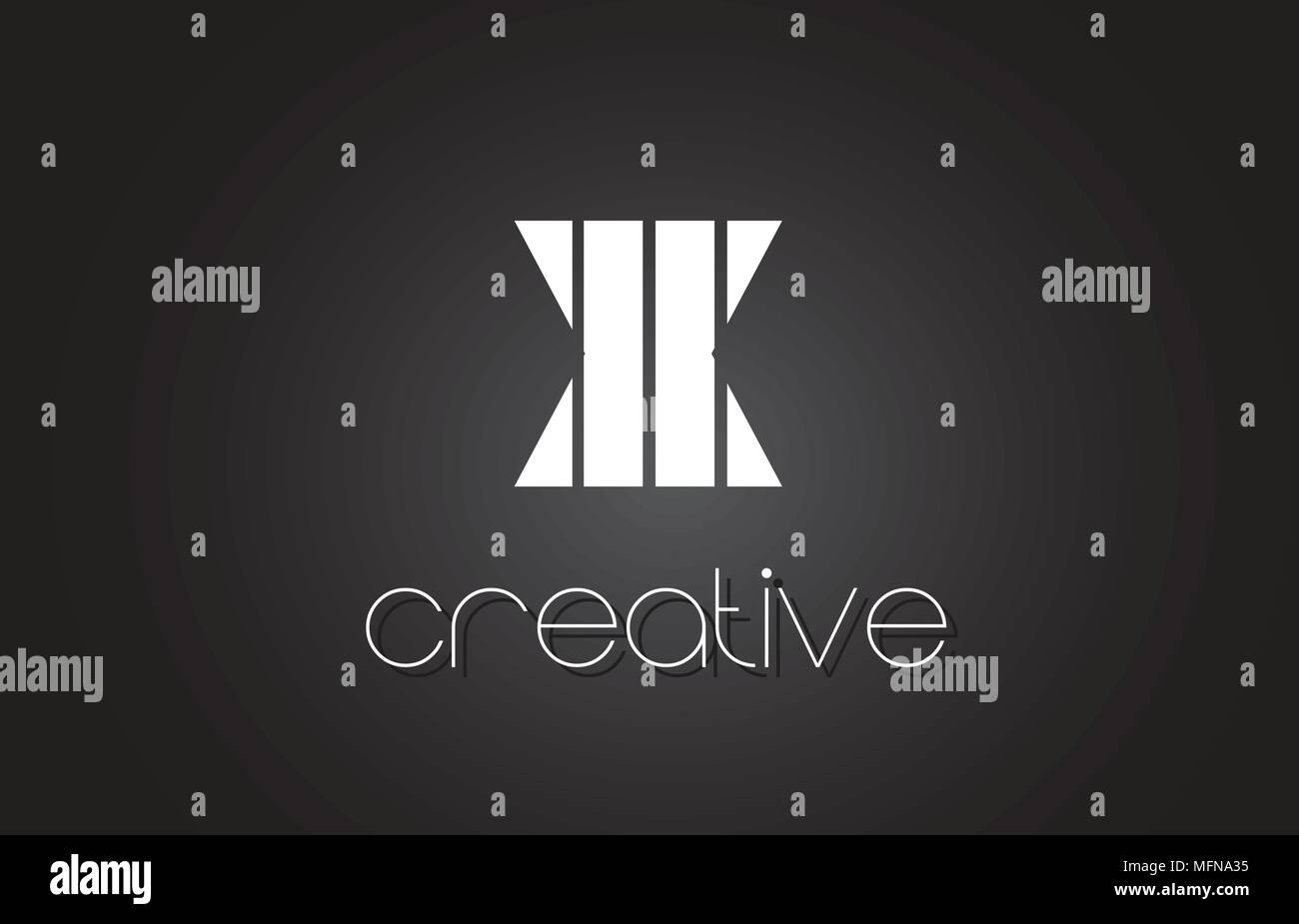 X Creative Letter Logo Design With White and Black Lines Stock Vector ...
