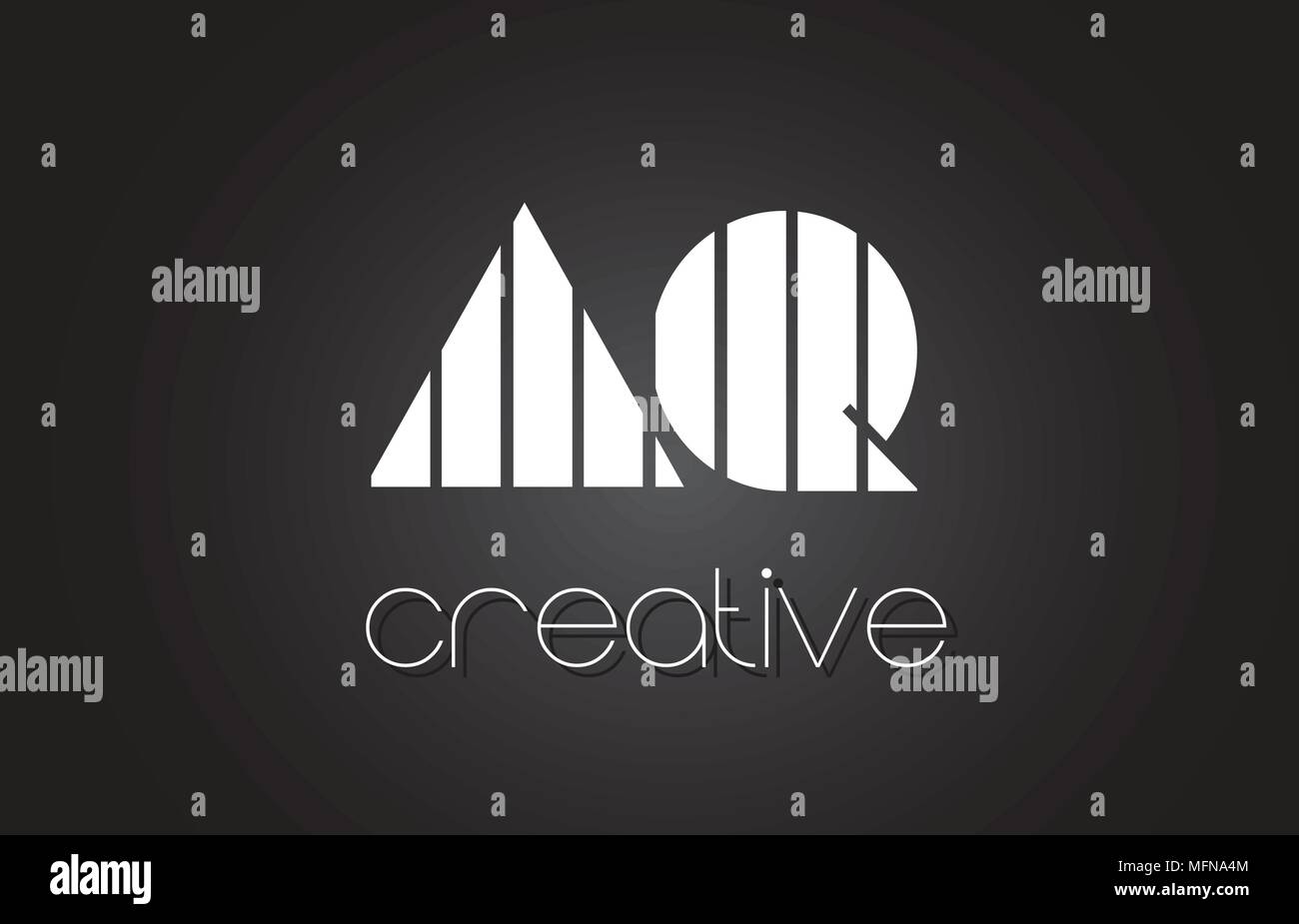 AQ A Q Creative Letter Logo Design With White and Black Lines Stock ...