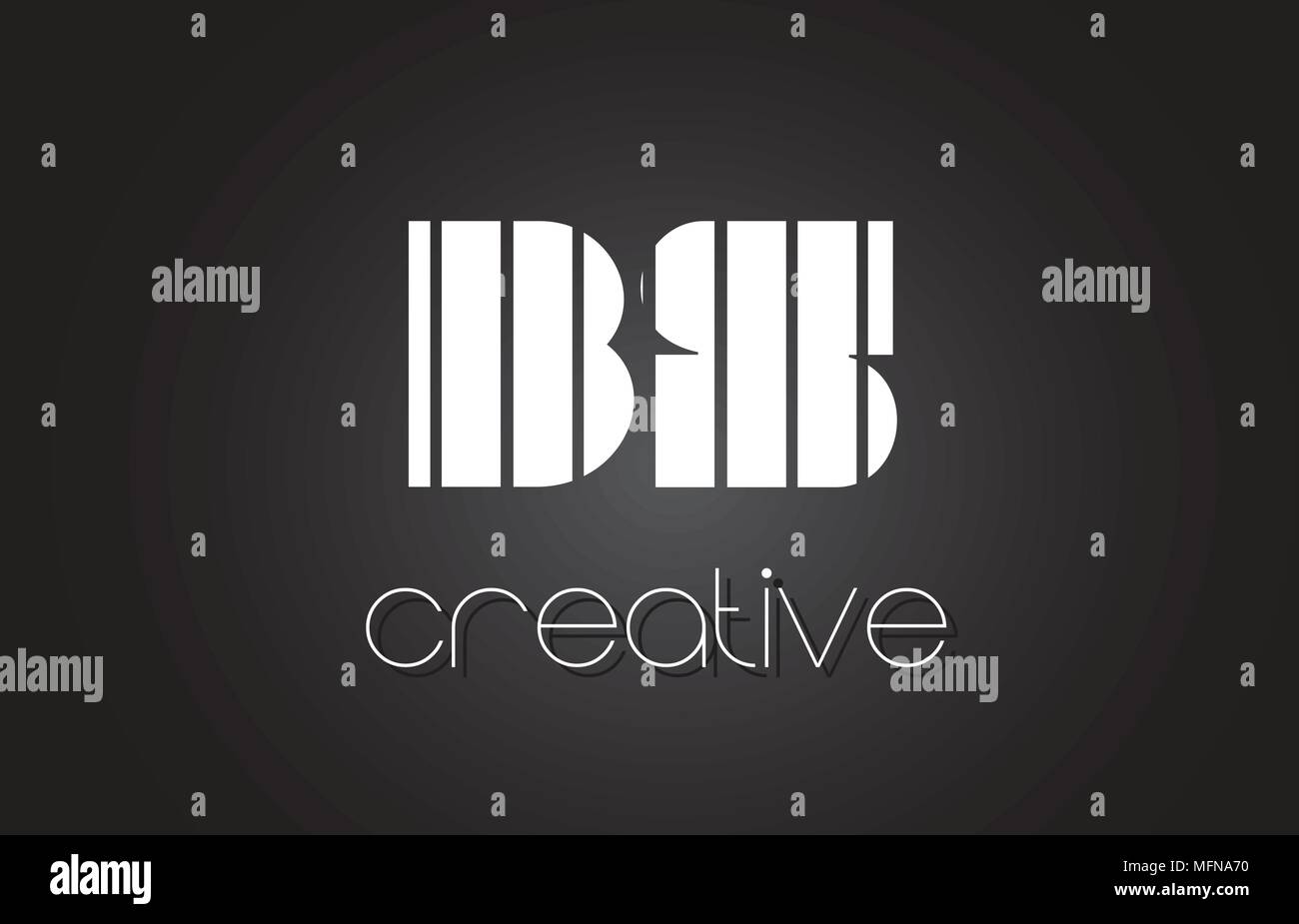BS B S Creative Letter Logo Design With White and Black Lines Stock ...