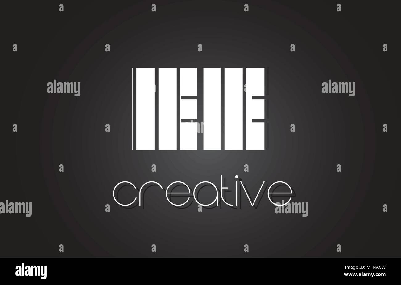 Ee E E Creative Letter Logo Design With White And Black Lines