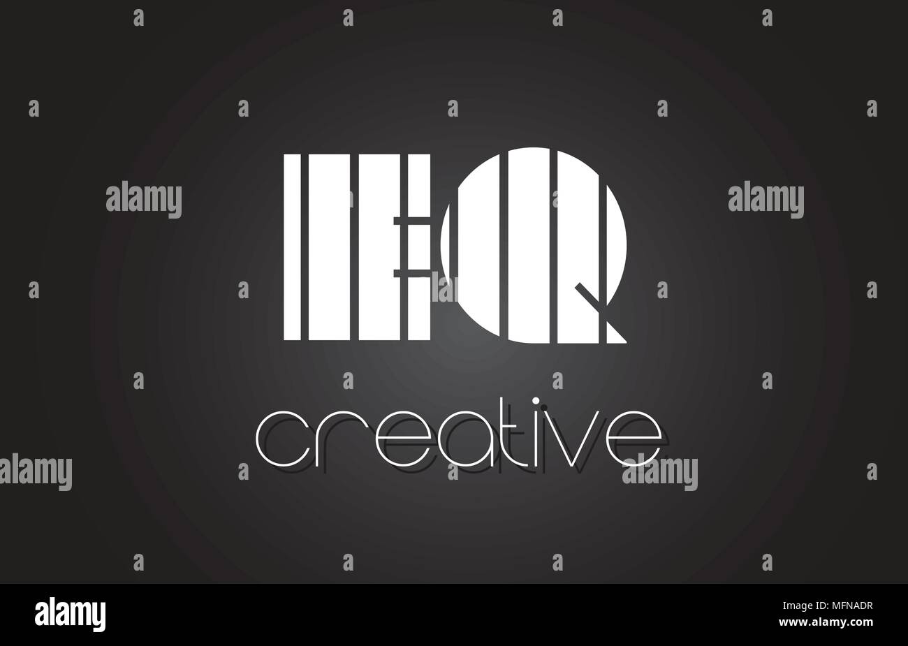 EQ E Q Creative Letter Logo Design With White and Black Lines Stock ...