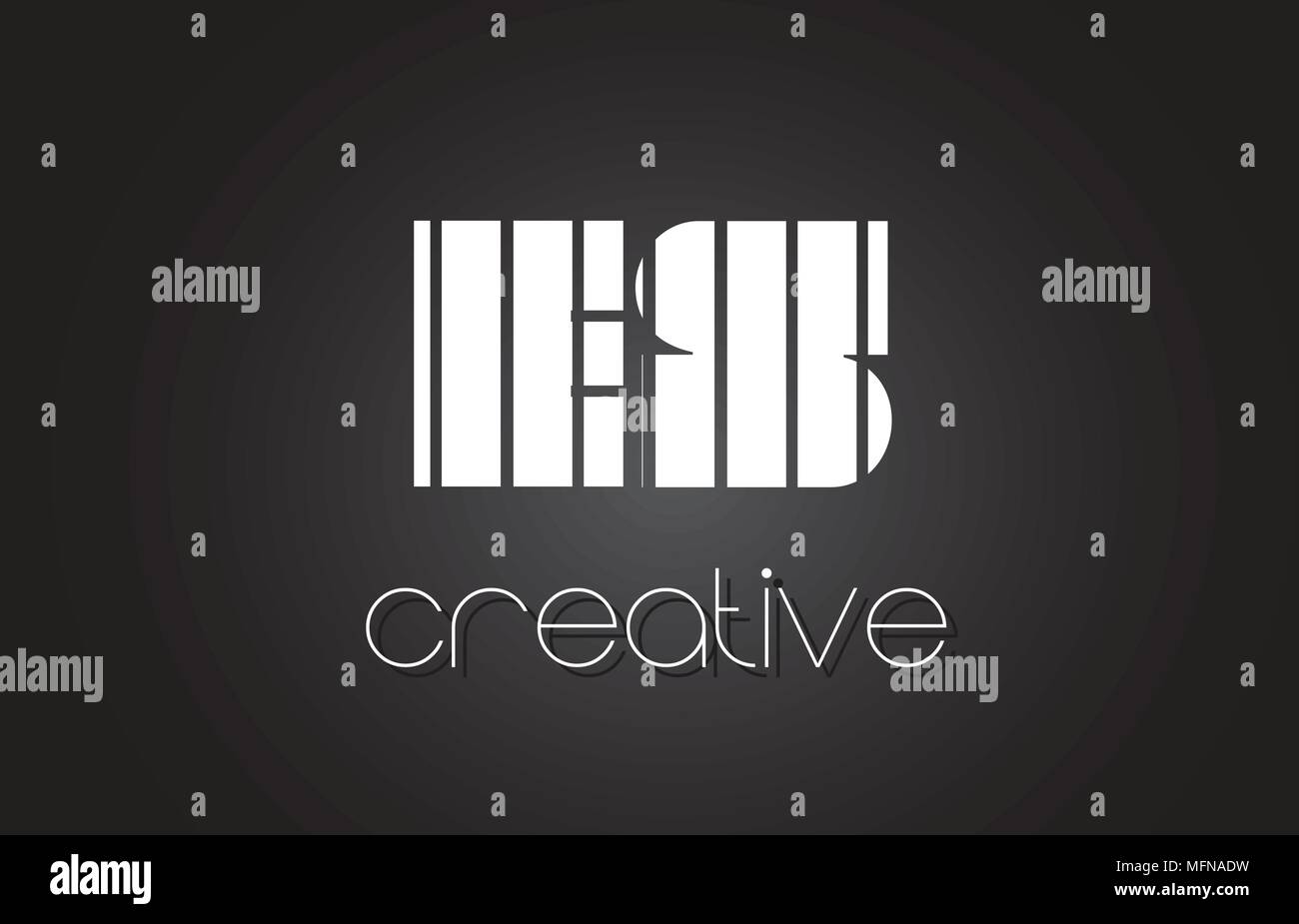 ES E S Creative Letter Logo Design With White and Black Lines Stock ...