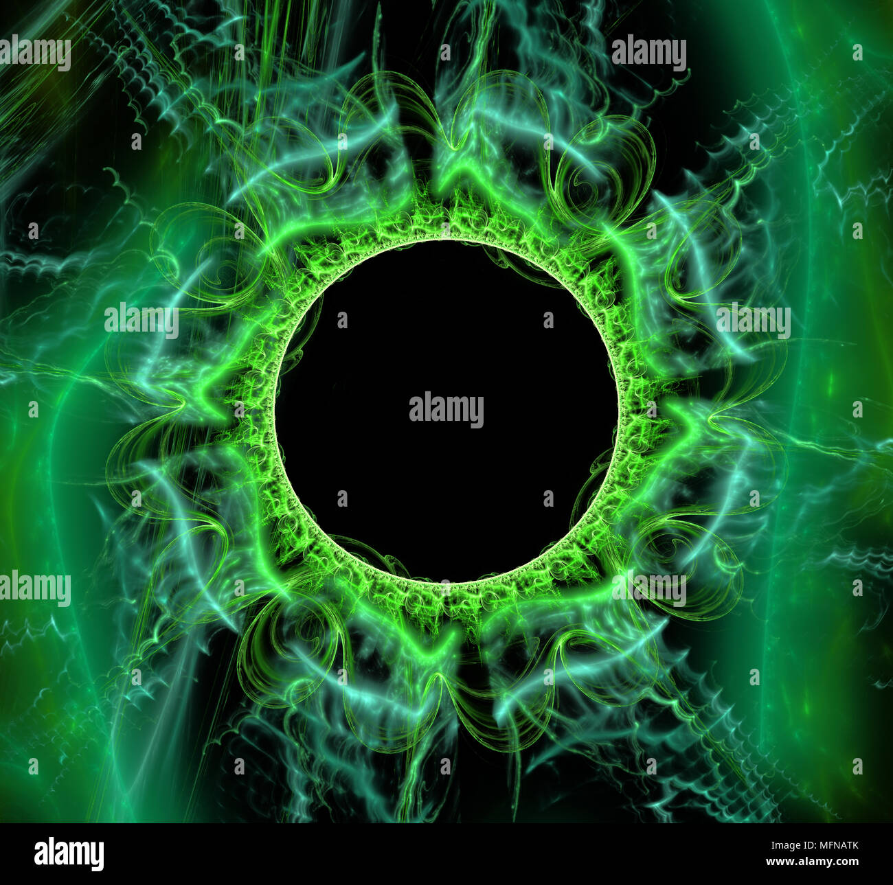 Download Round Fantastic Abstract Frame Place For Text Fantasy Shiny Green Circle Pattern 3d Frame Abstract Black And Green Background Stock Photo Alamy