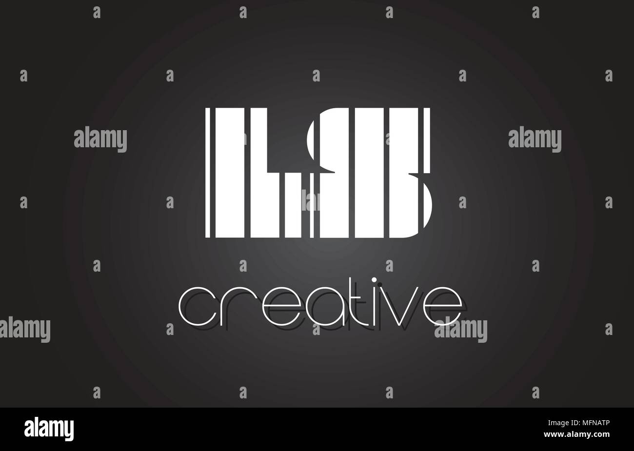 LS L S Creative Letter Logo Design With White and Black Lines Stock ...