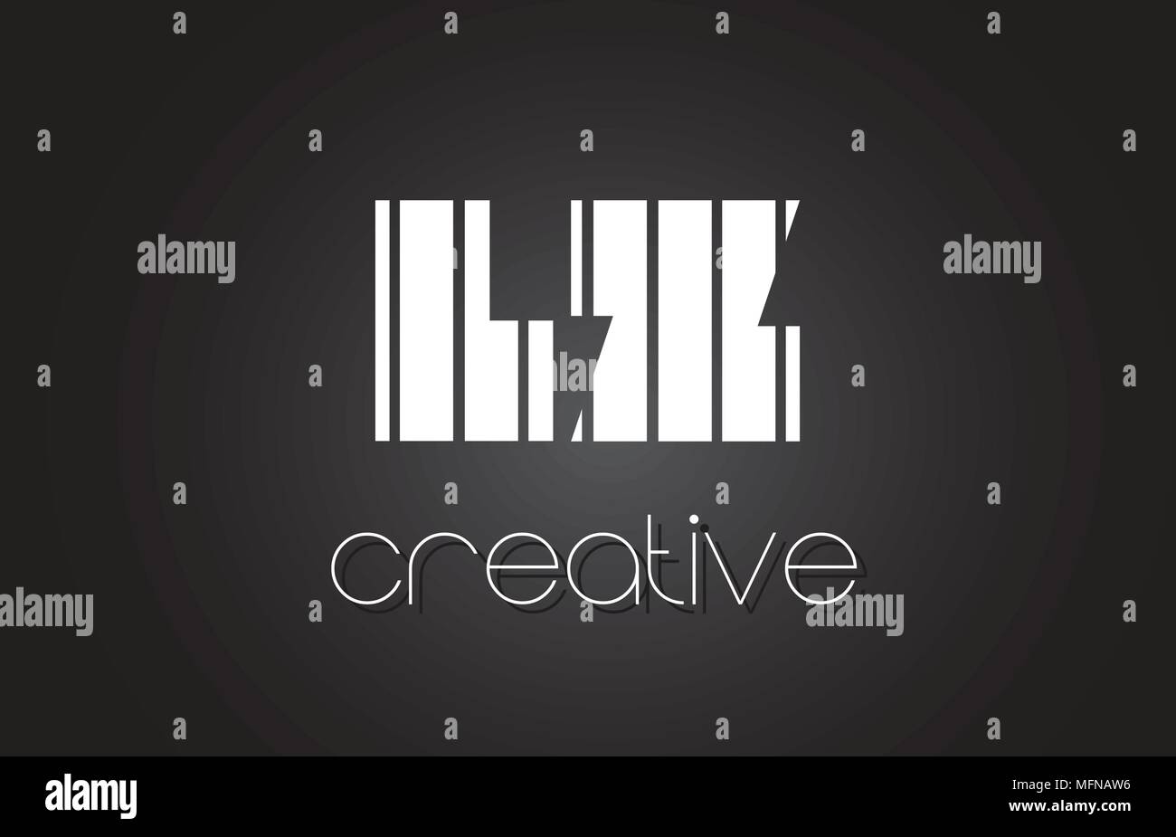 LZ L Z Creative Letter Logo Design With White and Black Lines Stock ...