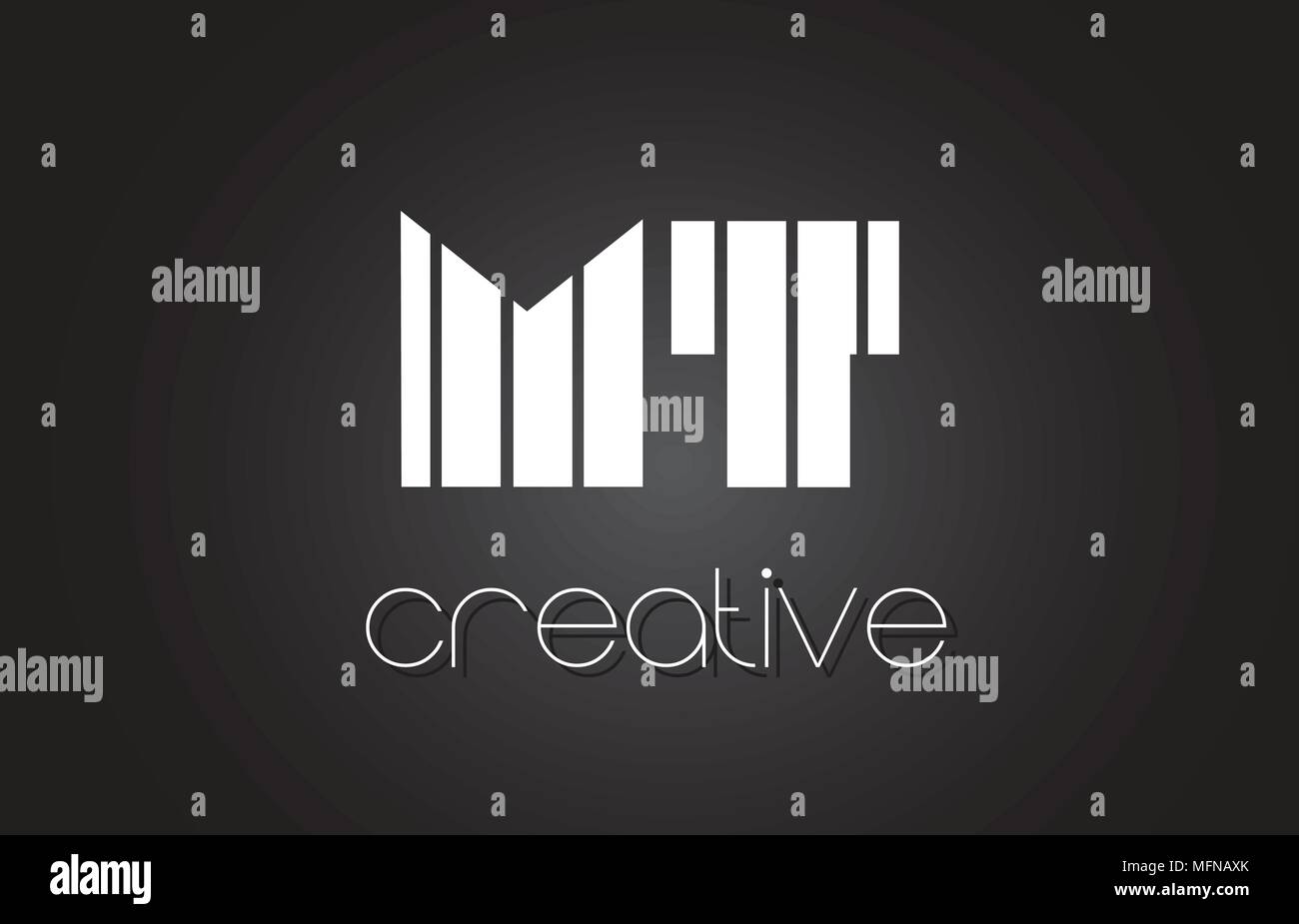MT M T Creative Letter Logo Design With White and Black Lines. Stock Vector