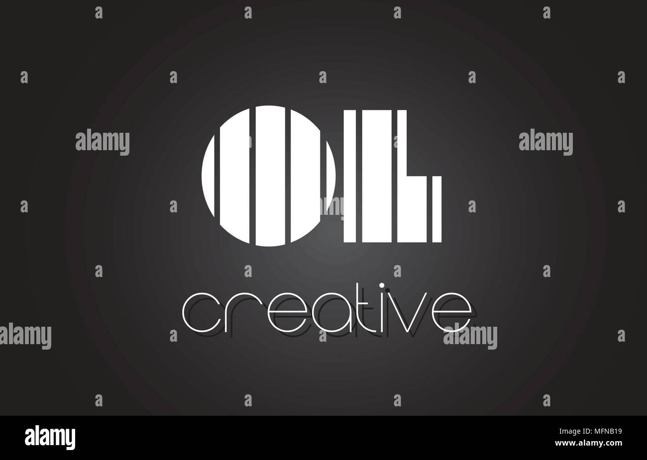 OL O L Creative Letter Logo Design With White and Black Lines Stock ...
