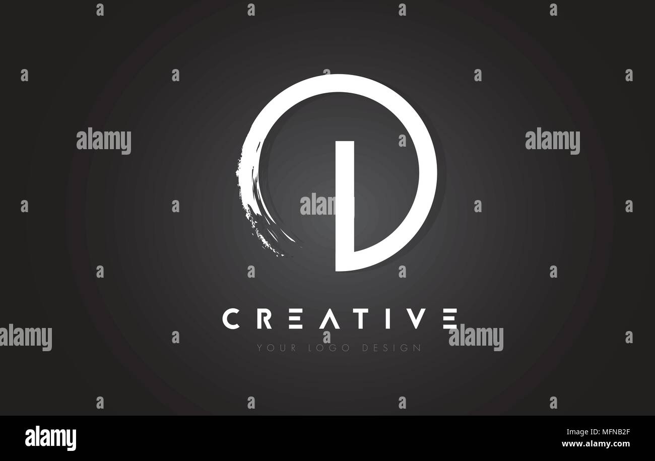 I Circular Letter Logo with Circle Brush Design and Black Background ...