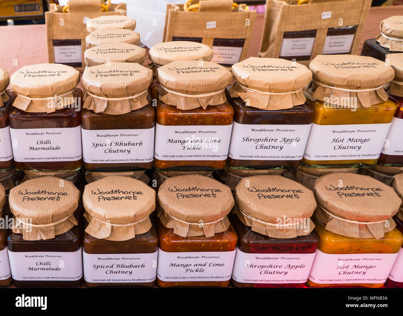 Selection of homemade Pickles and Chutney by Woodthorpe Preserves
