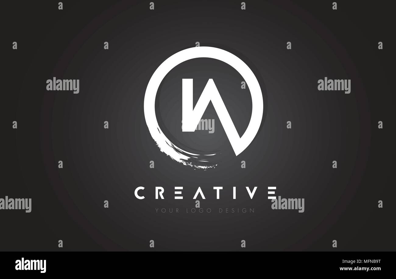 IA Circular Letter Logo with Circle Brush Design and Black Background ...