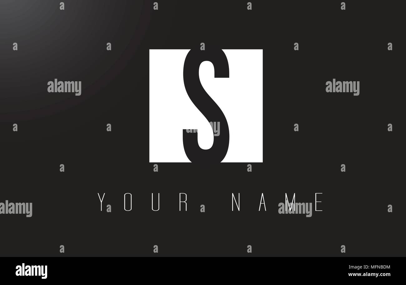 S Letter Logo With Black and White Letters Negative Space Design Stock