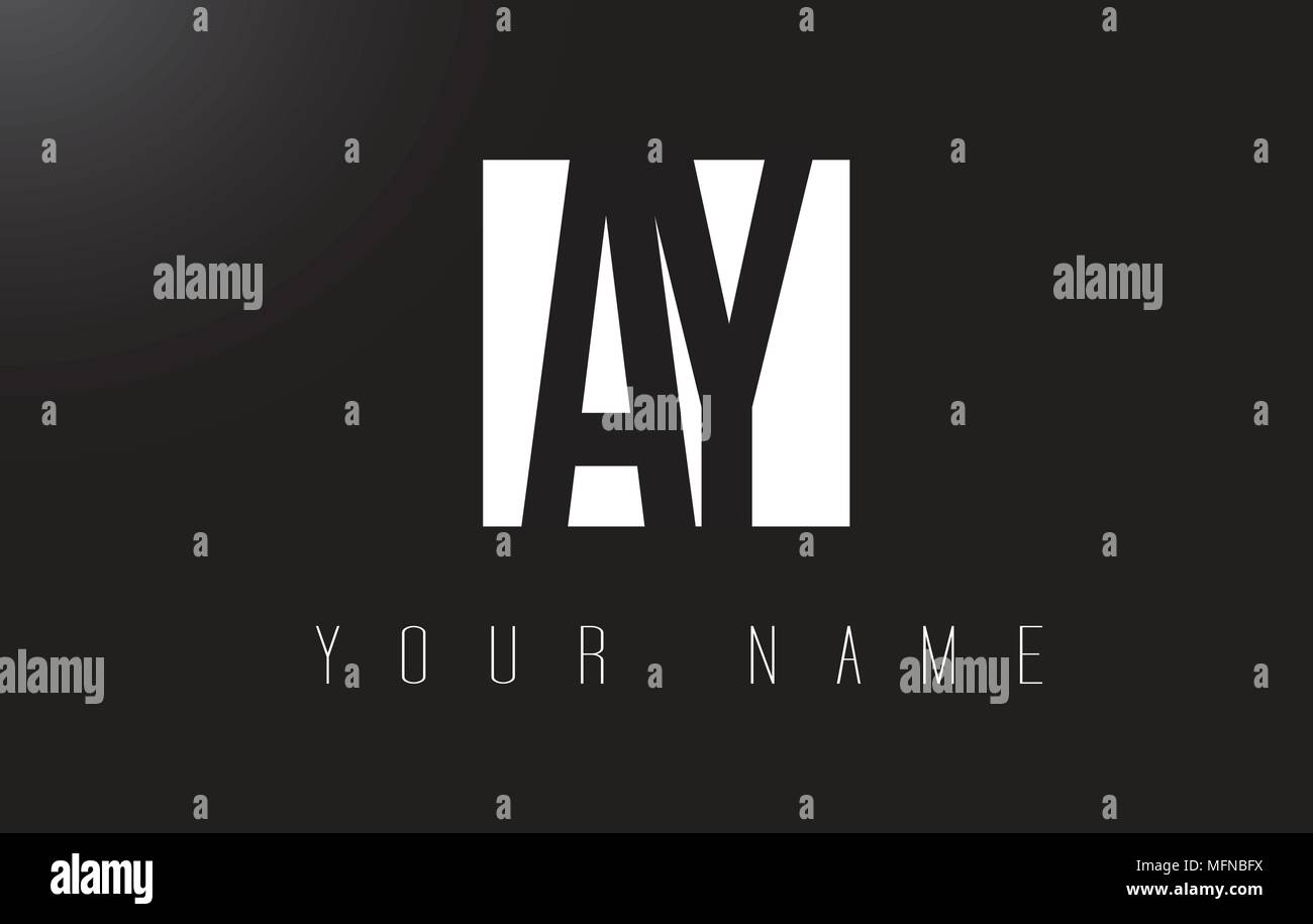 Ay Lettering AY Letter Logo With Black and White Letters Negative Space Design Stock ...