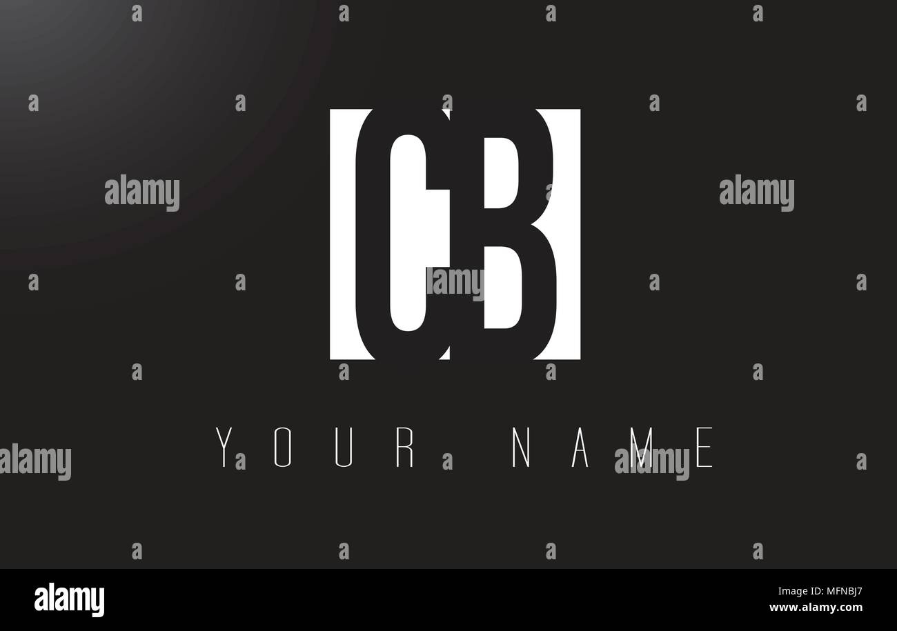 CB Letter Logo With Black and White Letters Negative Space Design Stock ...