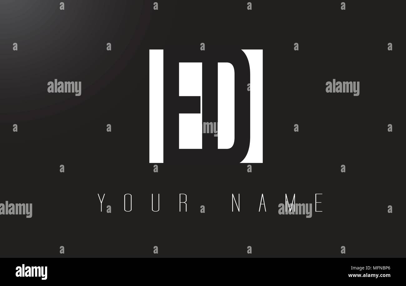 ED Letter Logo With Black and White Letters Negative Space Design Stock ...