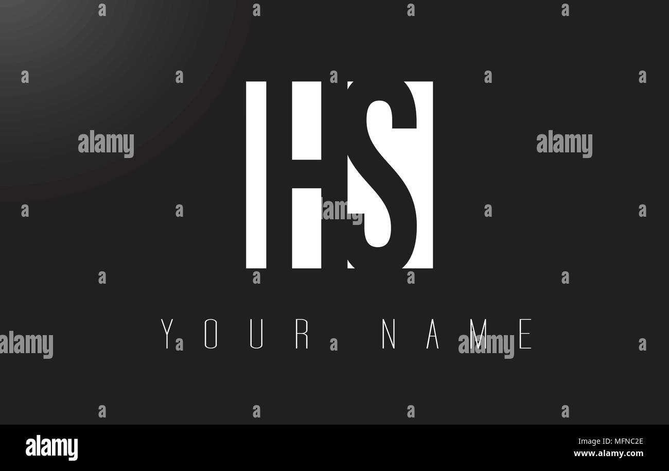 HS Letter Logo With Black and White Letters Negative Space Design Stock ...