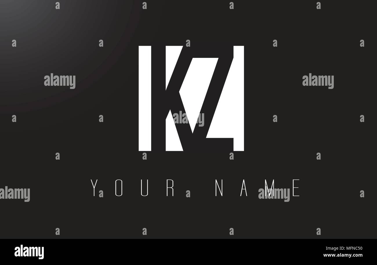 KZ Letter Logo With Black and White Letters Negative Space Design Stock ...