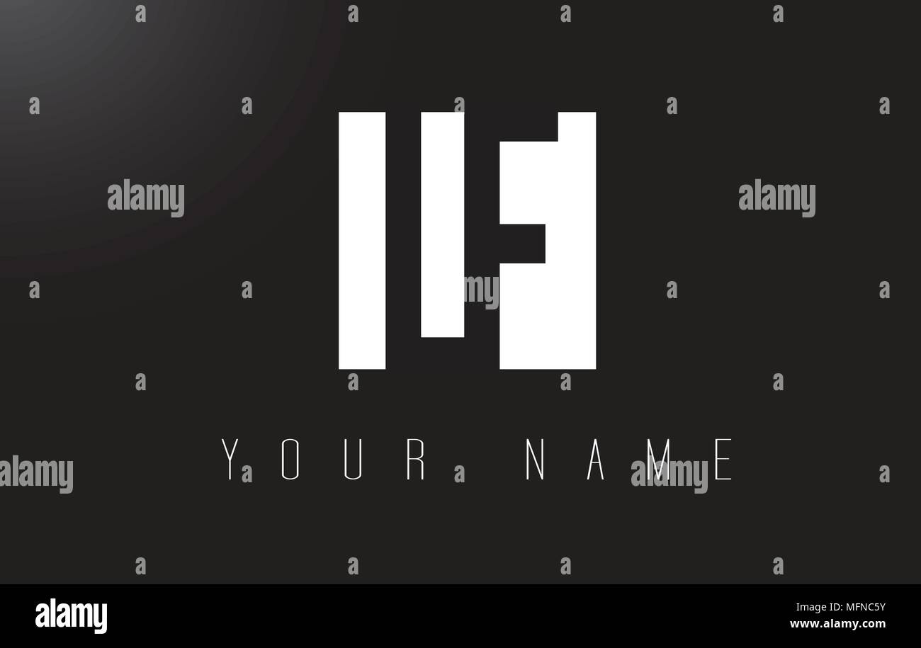 LF Letter Logo With Black and White Letters Negative Space Design Stock ...