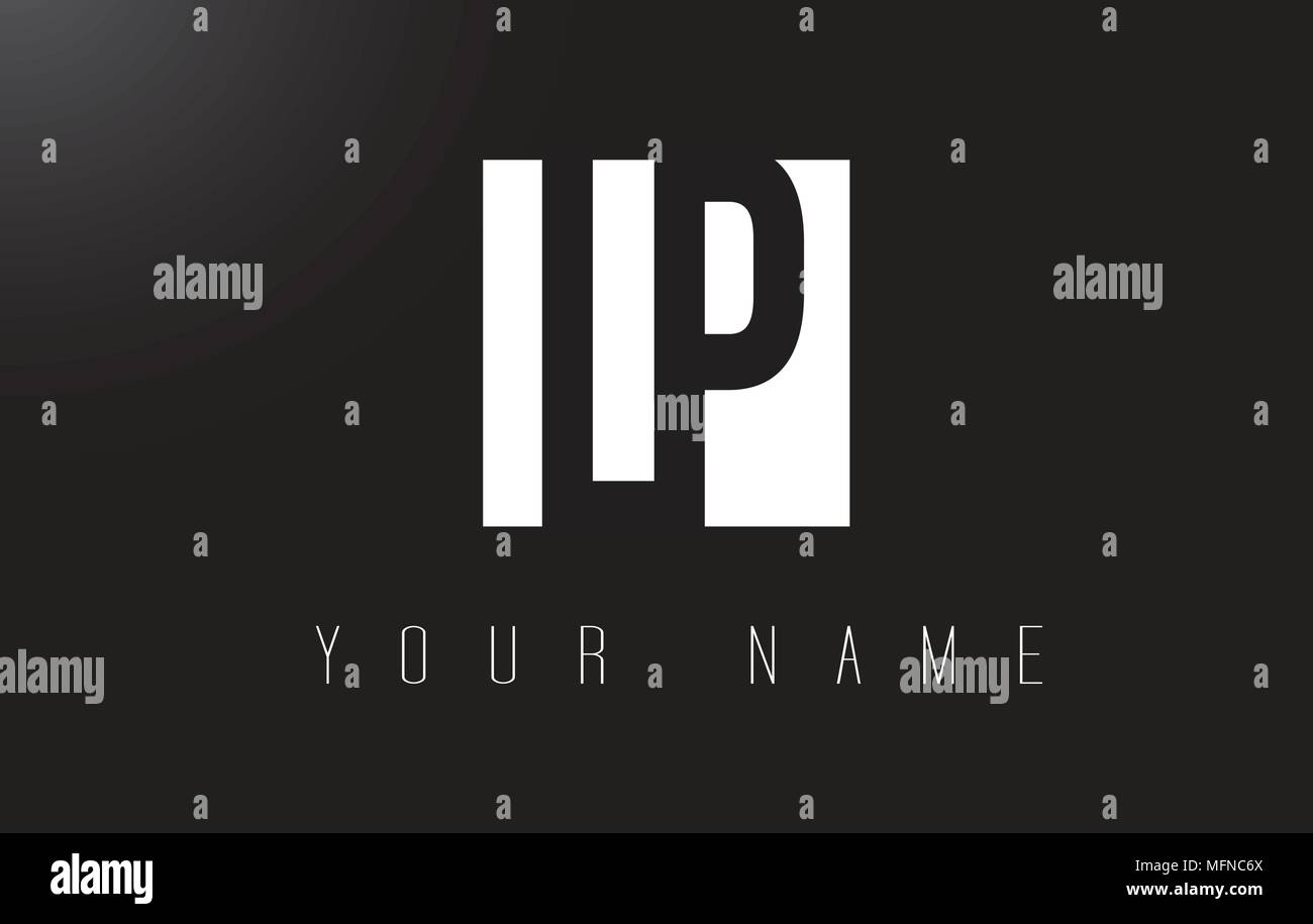 LP Letter Logo With Black and White Letters Negative Space Design Stock ...