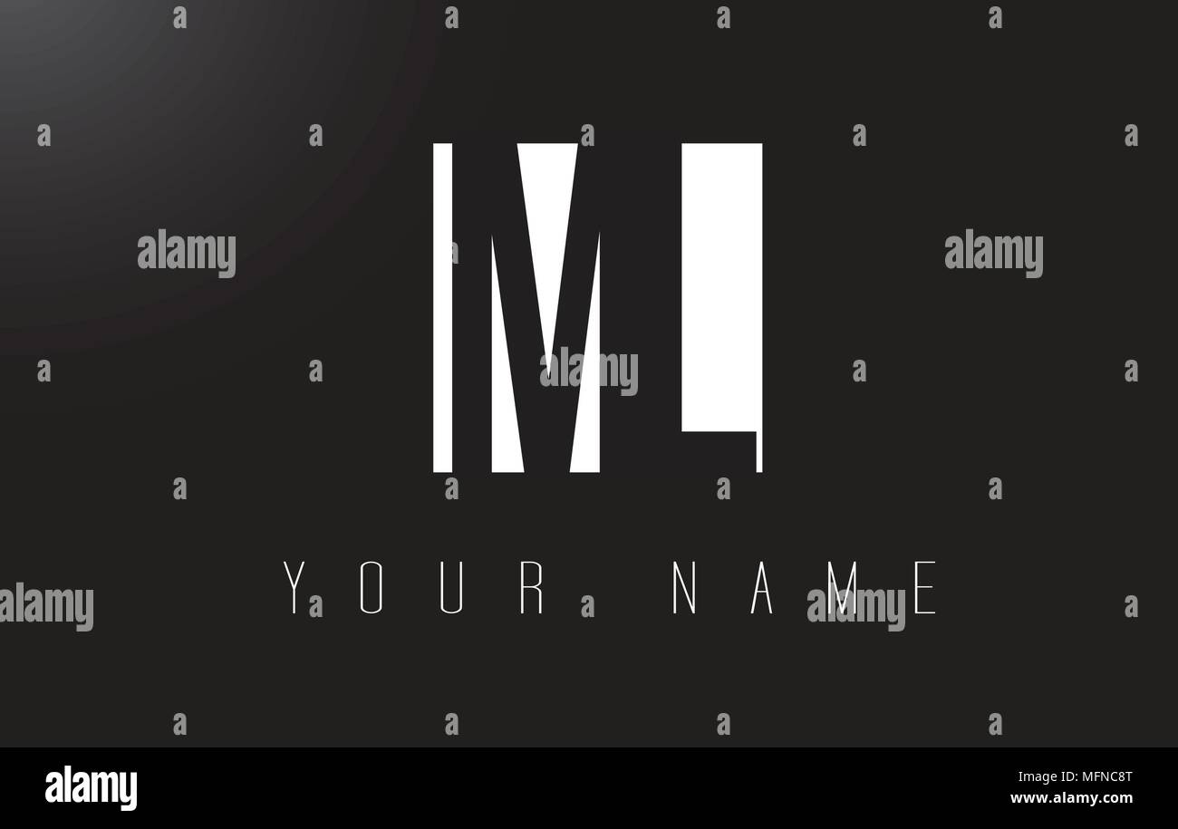 ML Letter Logo With Black and White Letters Negative Space Design. Stock Vector