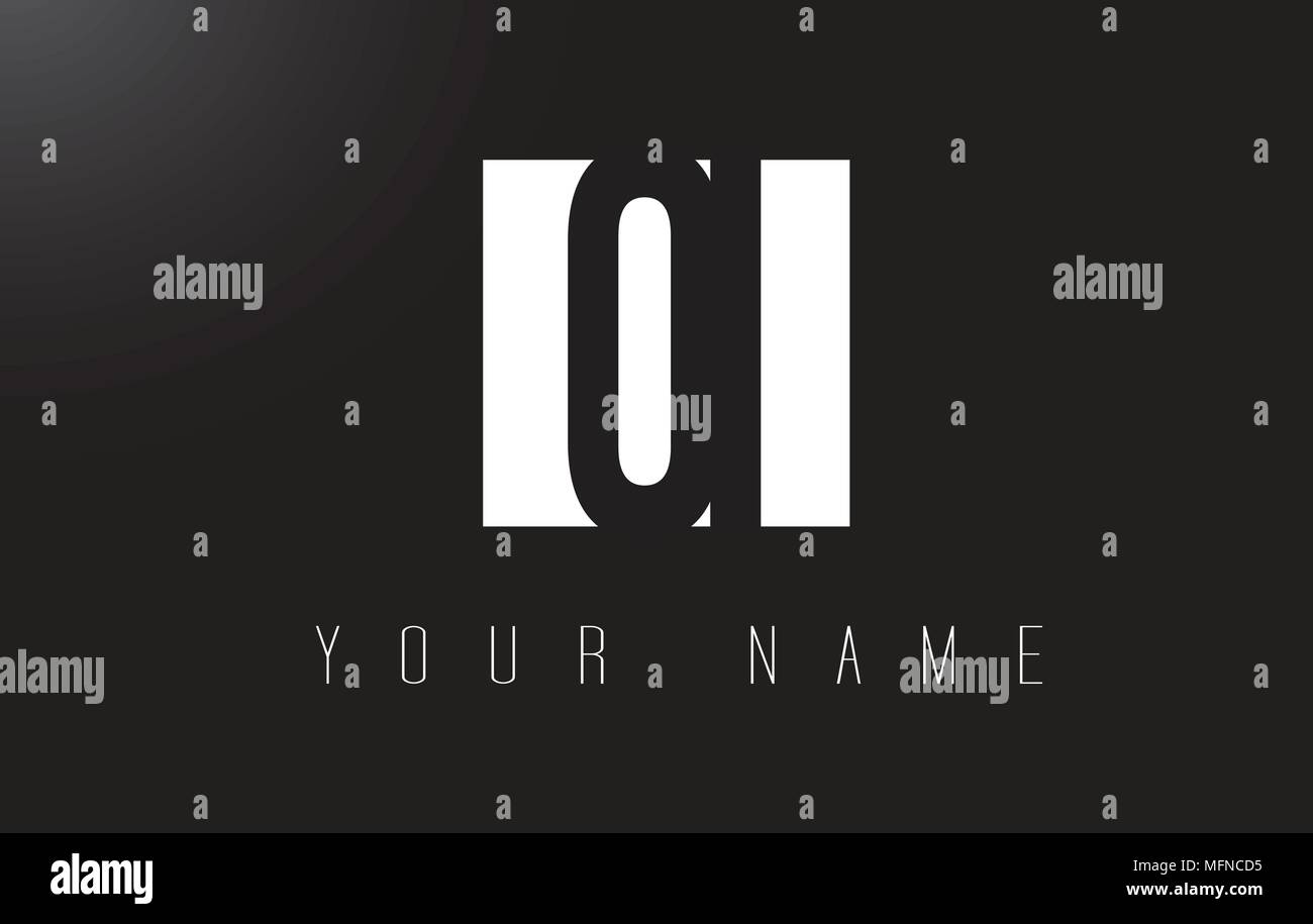 OI Letter Logo With Black and White Letters Negative Space Design Stock ...