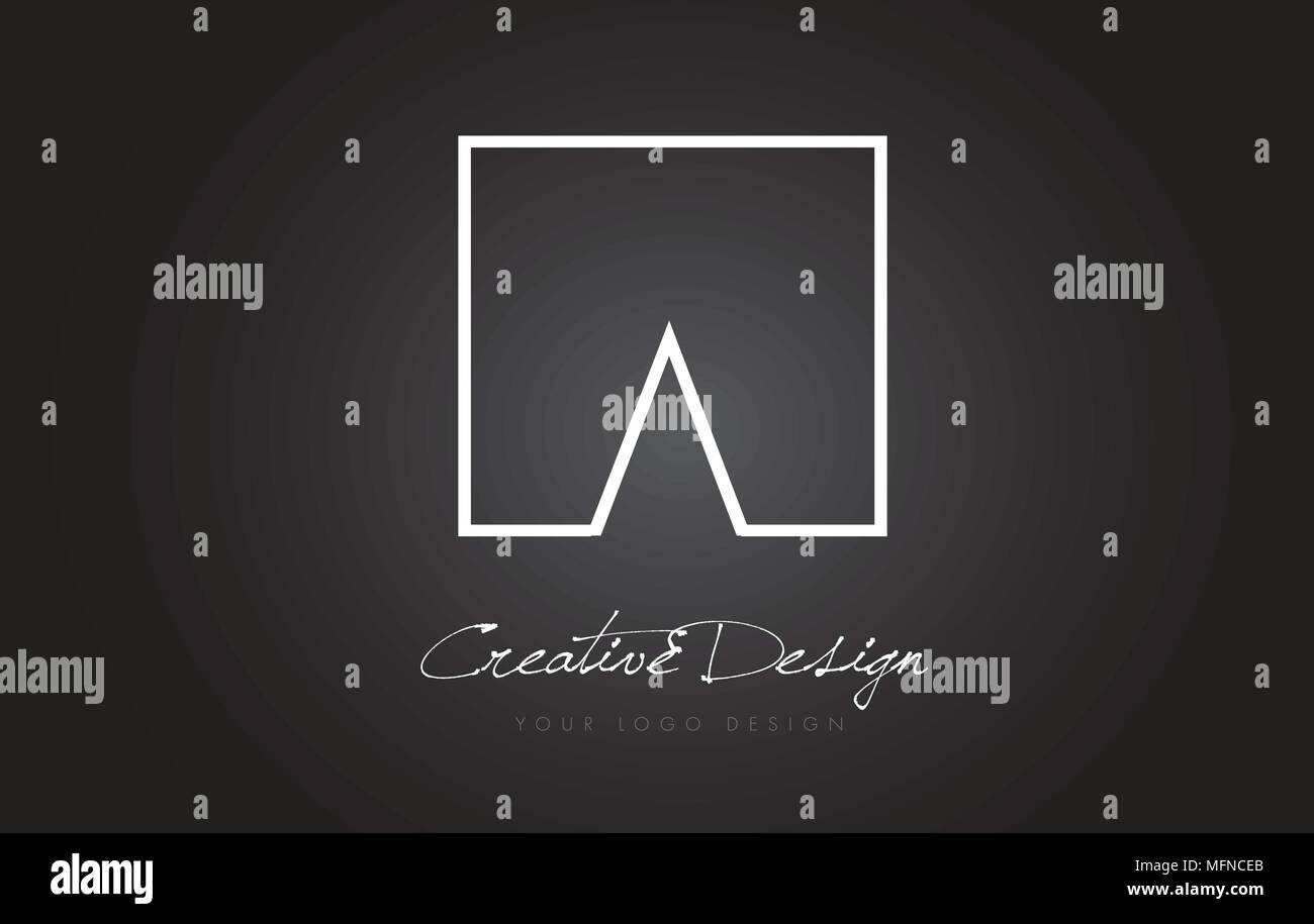 A Square Framed Letter Logo Design Vector with Black and White Colors ...