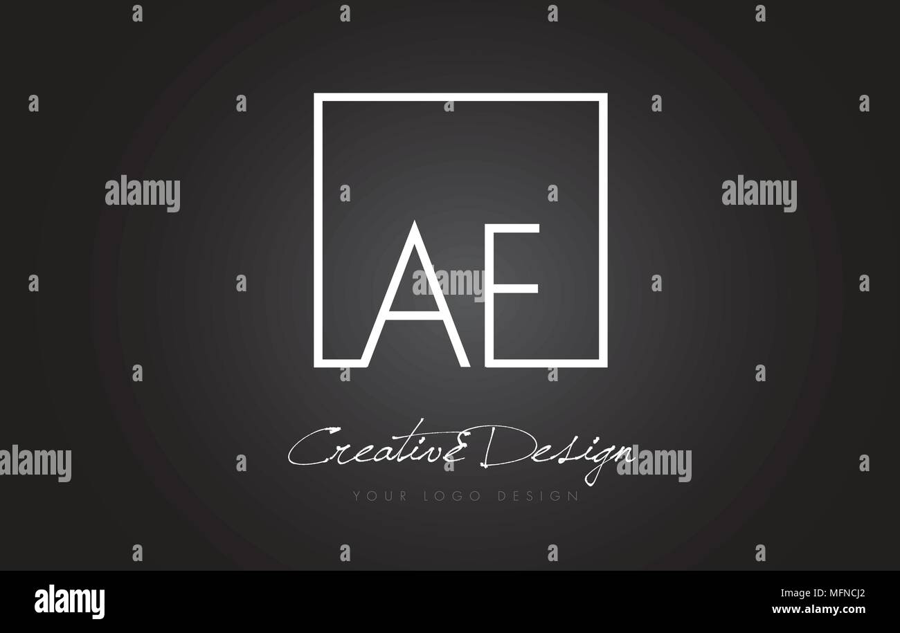 AF Square Framed Letter Logo Design Vector with Black and White Colors. Stock Vector