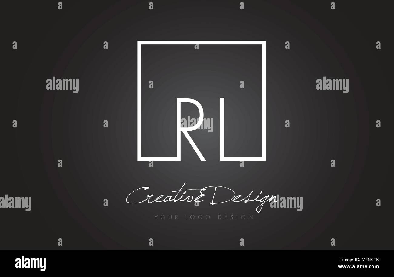 Ri Square Icon RI Square Framed Letter Logo Design Vector with Black and White Colors ...