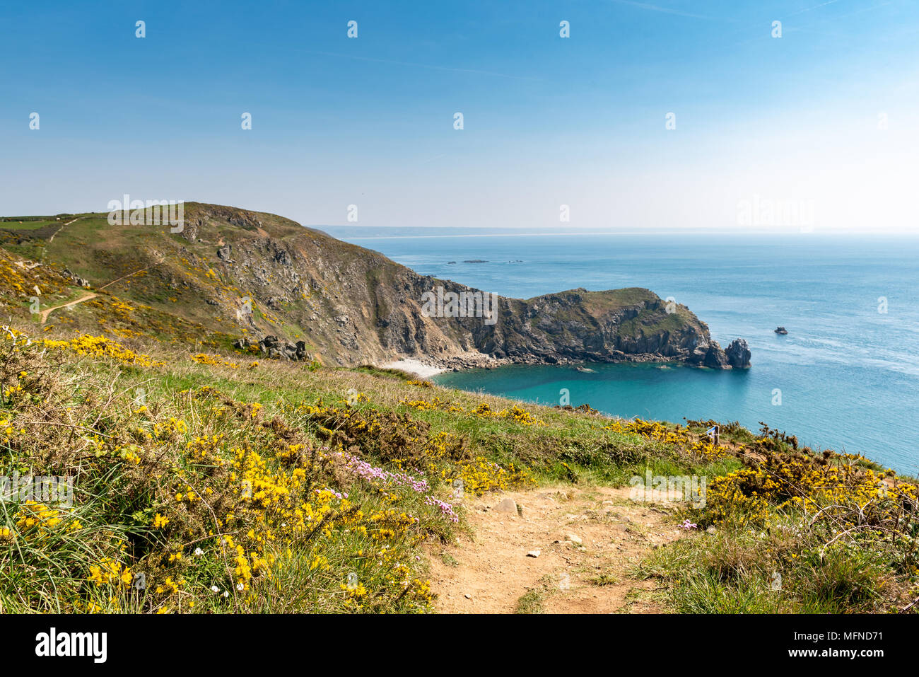 Nez de Jobourg - Coastline on peninsula Cotentin near Jobourg, France Stock Photo