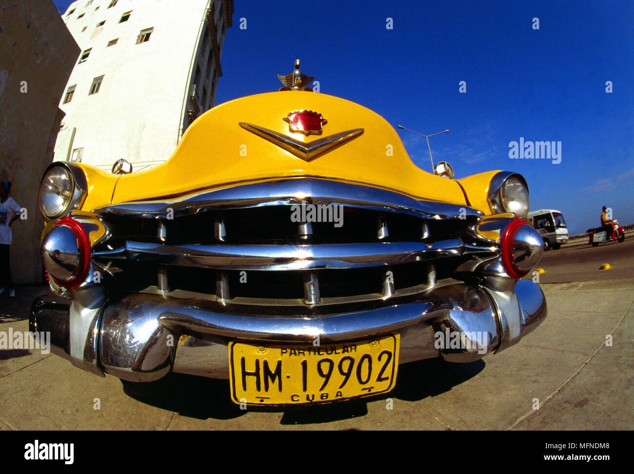 A 1952 Cadillac in the streets of La Havana.   Date:   Ref: B350 093521 0004  COMPULSORY CREDIT: Luis Quintanal Cabriale / Photoshot Stock Photo