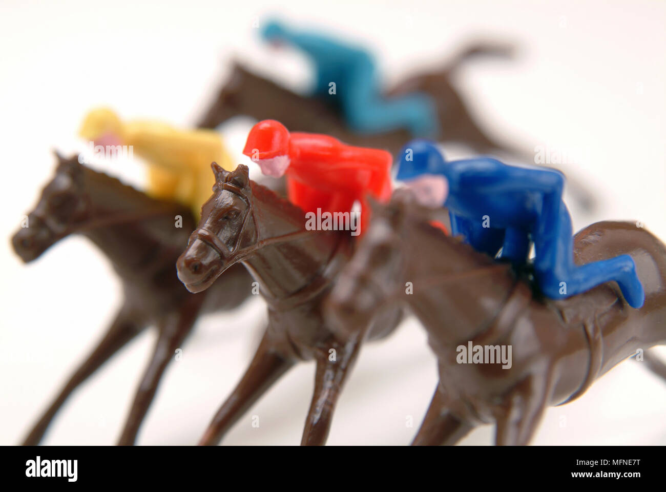 plastic horse and jockey figures