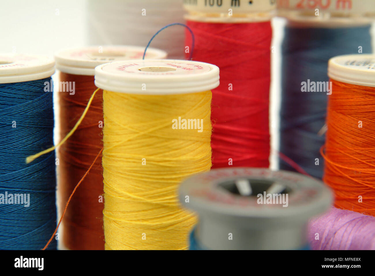 Close-up of colored thread spools Ref: CRB117 10024 092 Compulsory ...