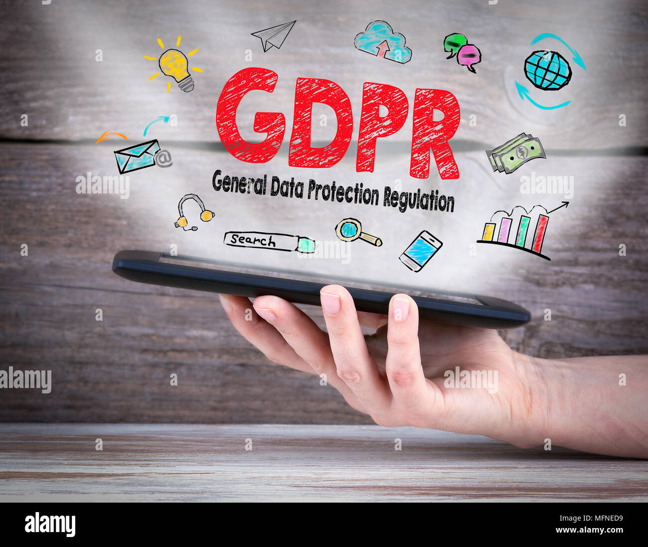 GDPR General Data Protection Regulation concept Stock Photo