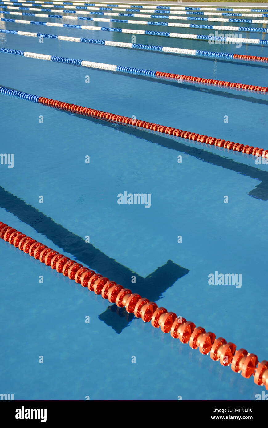 High angle view of swimming lane markers in a swimming pool Ref CRB247