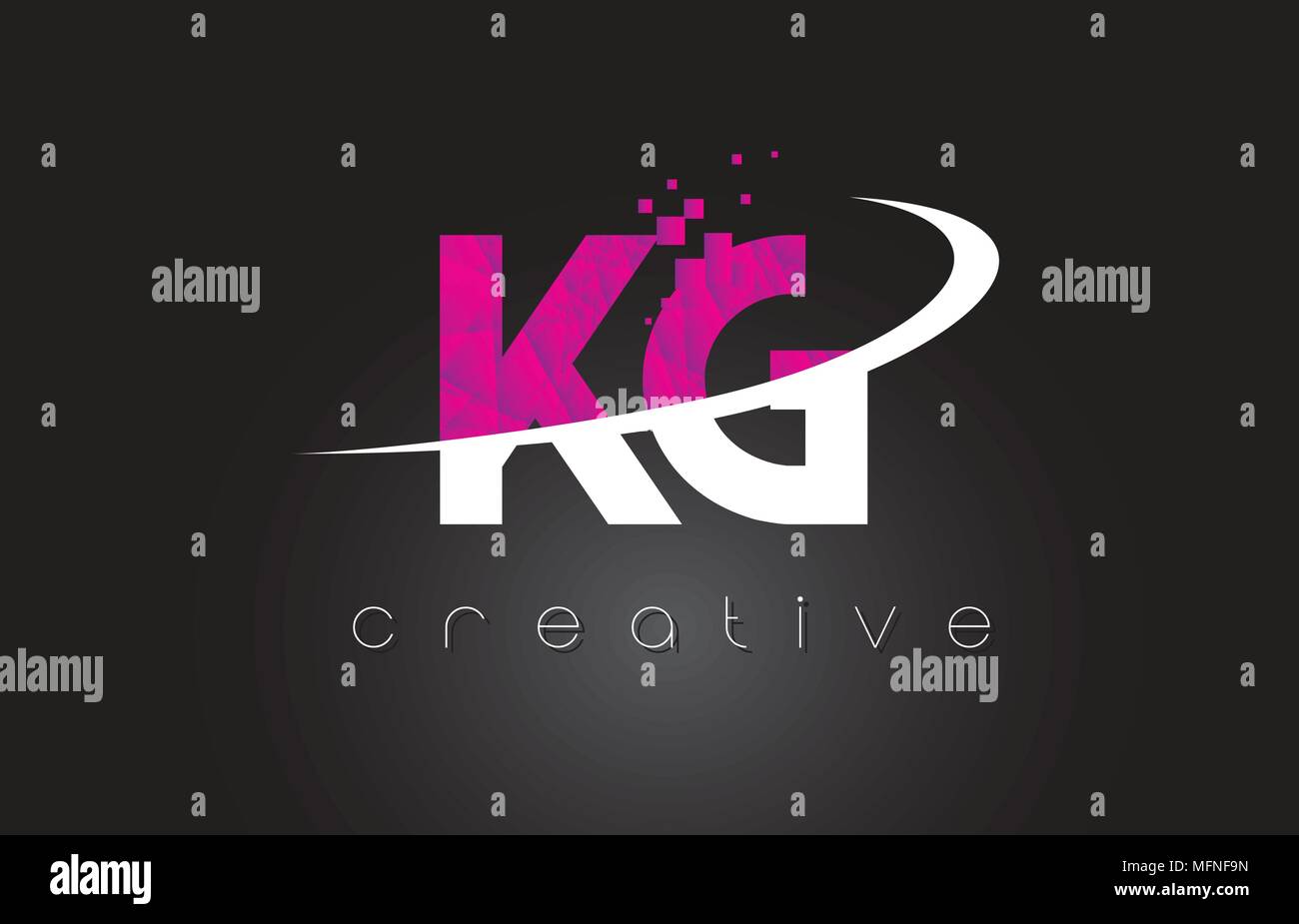 KG K G Creative Letters Design. White Pink Letter Vector Illustration ...
