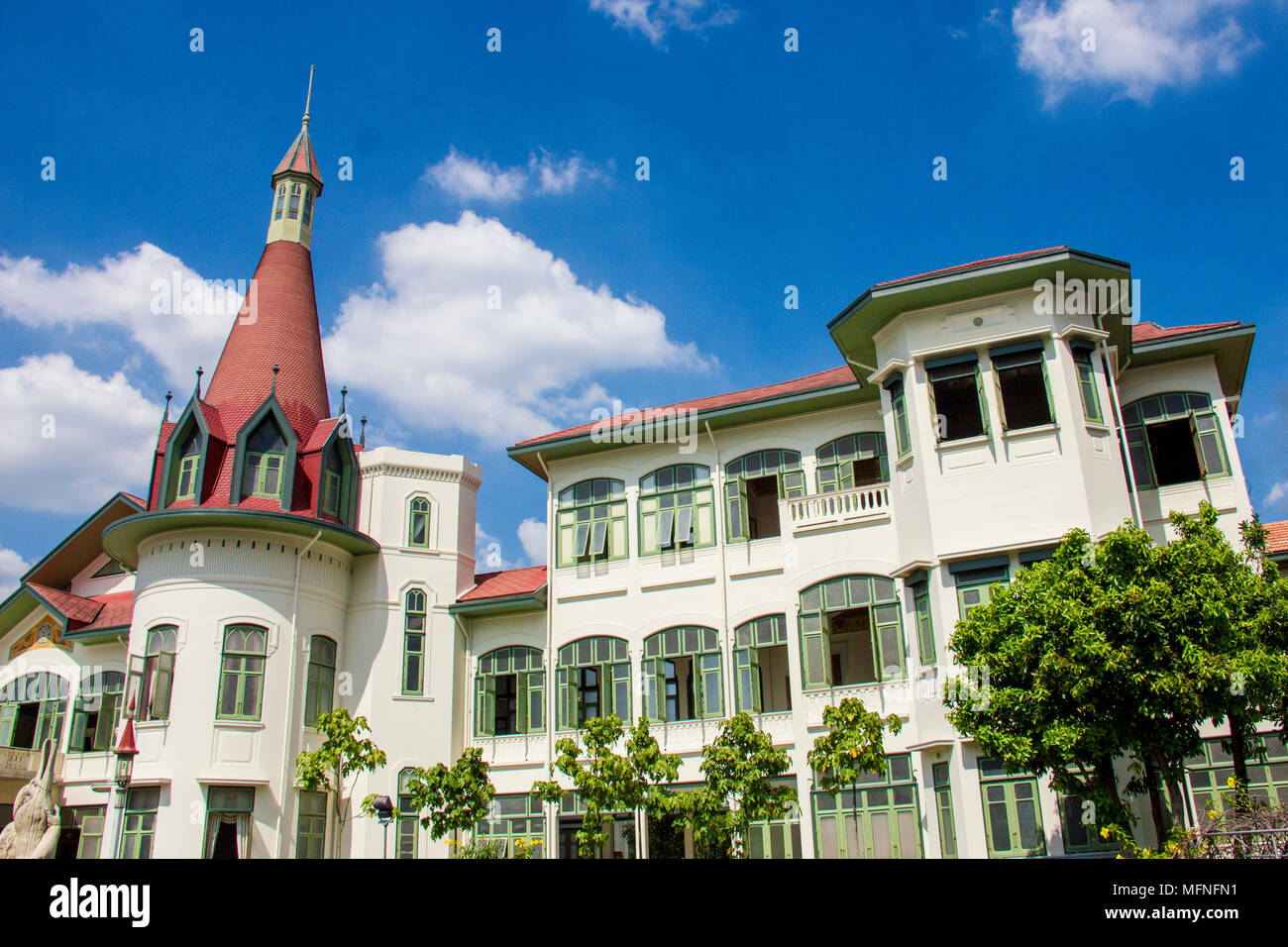European style castle building at Phaya Thai palace, Bangkok, Thailand Stock Photo