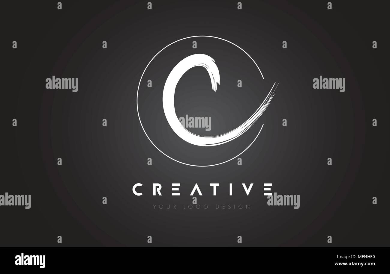 C Brush Letter Logo Design. Artistic Handwritten Brush Letters Logo ...