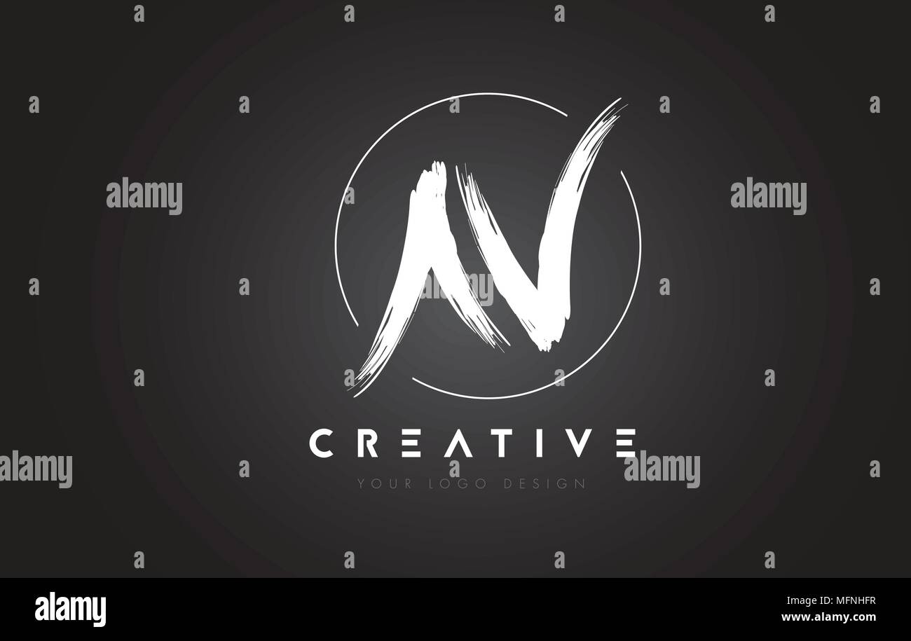 N Brush Letter Logo Design. Artistic Handwritten Brush Letters Logo ...