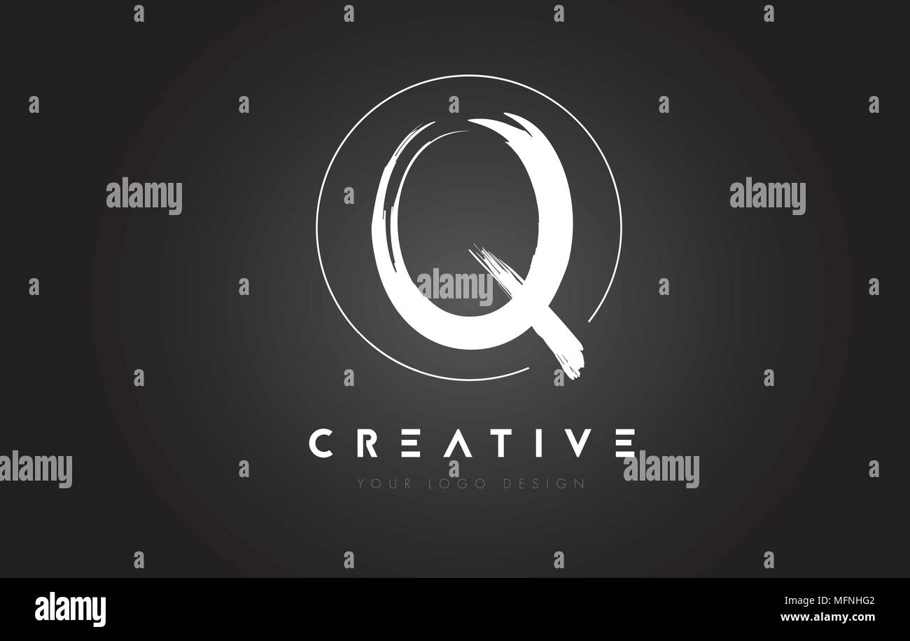 Q Brush Letter Logo Design. Artistic Handwritten Brush Letters Logo ...